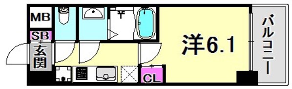 プレサンスジェネ新神戸ステーションフロントの物件間取画像